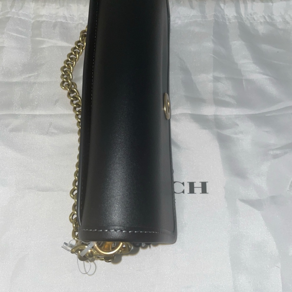 Authentic NWT Women Coach Dinky Bag in Black and Brass hardware - Picture 6 of 10